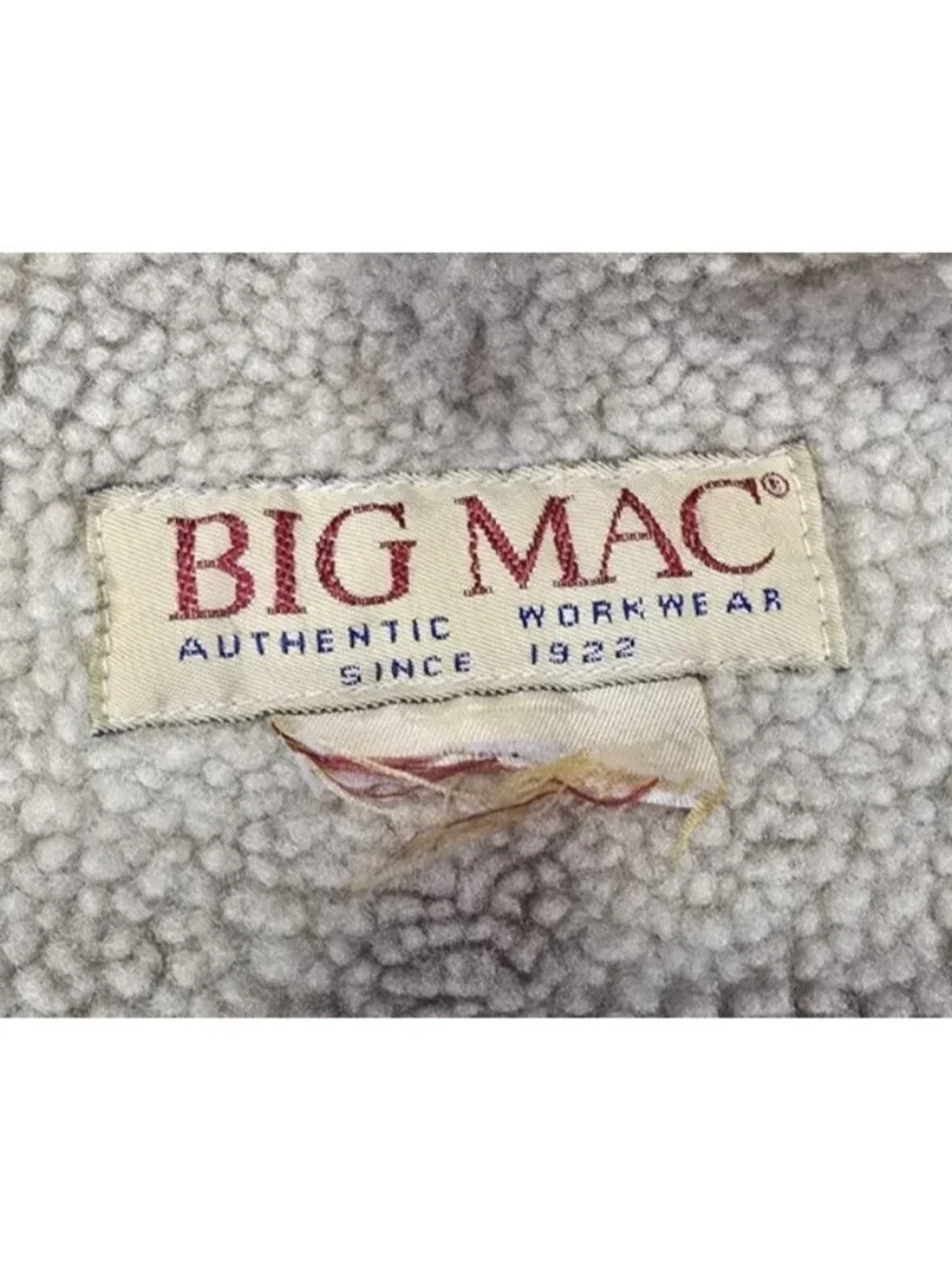 Big Mac Vtg Blue Denim Corduroy Collar Sherpa Lined Chore Work Coat Jacket Men L - Picture 11 of 16